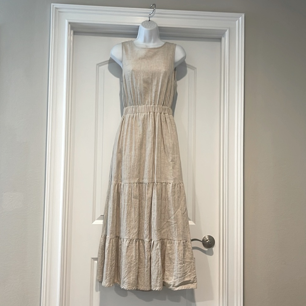 COASTAL dream tiered linen and cotton maxi dress.
